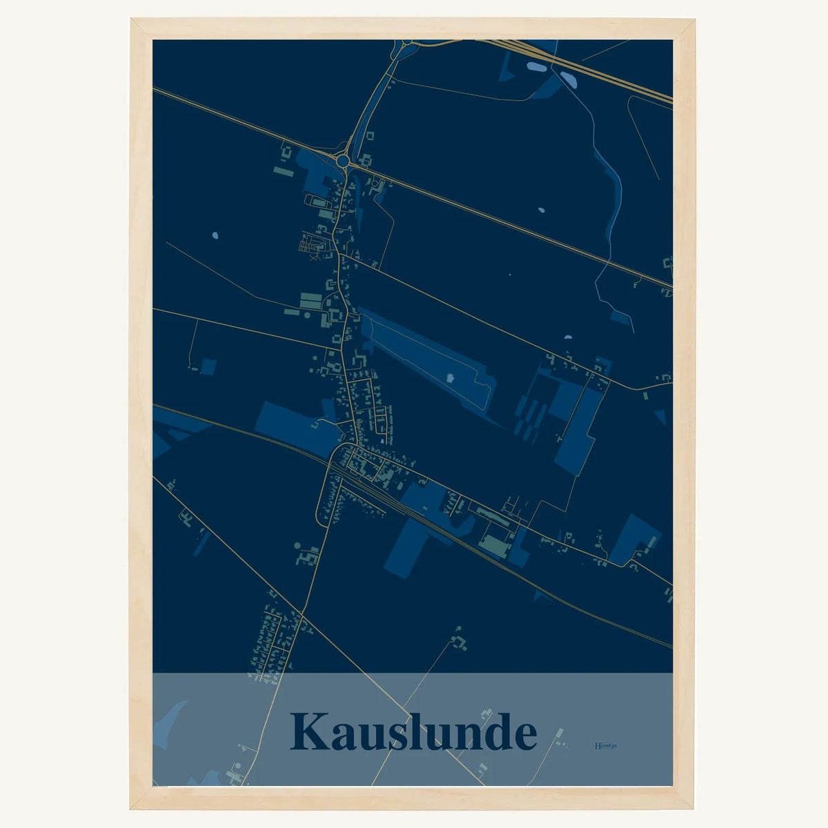 Kauslunde plakat – Firkantet 2026 – Mørk blå
