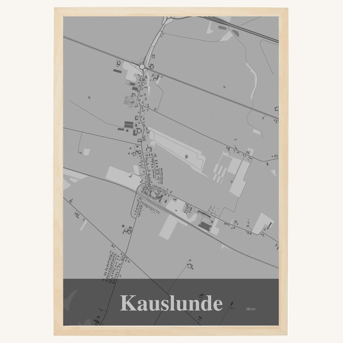 Kauslunde plakat – Firkantet 2026 – Lys pastel grå