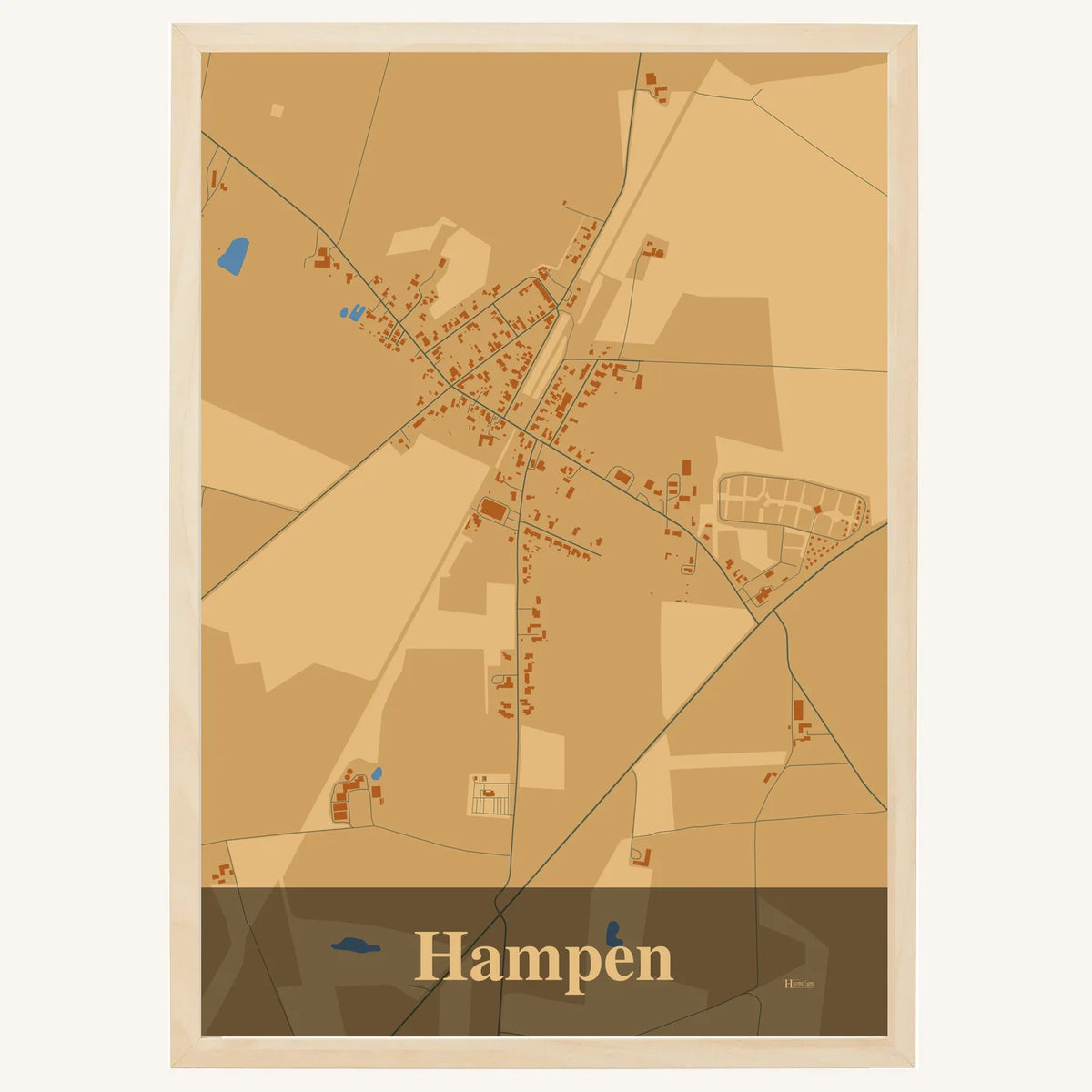 Hampen plakat – Firkantet 2026 – Lys pastel brun