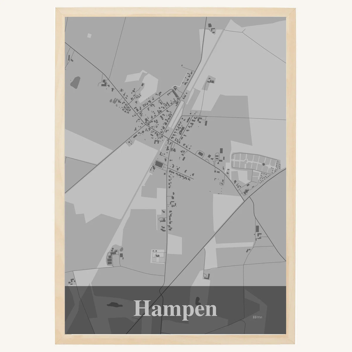 Hampen plakat – Firkantet 2026 – Lys pastel grå