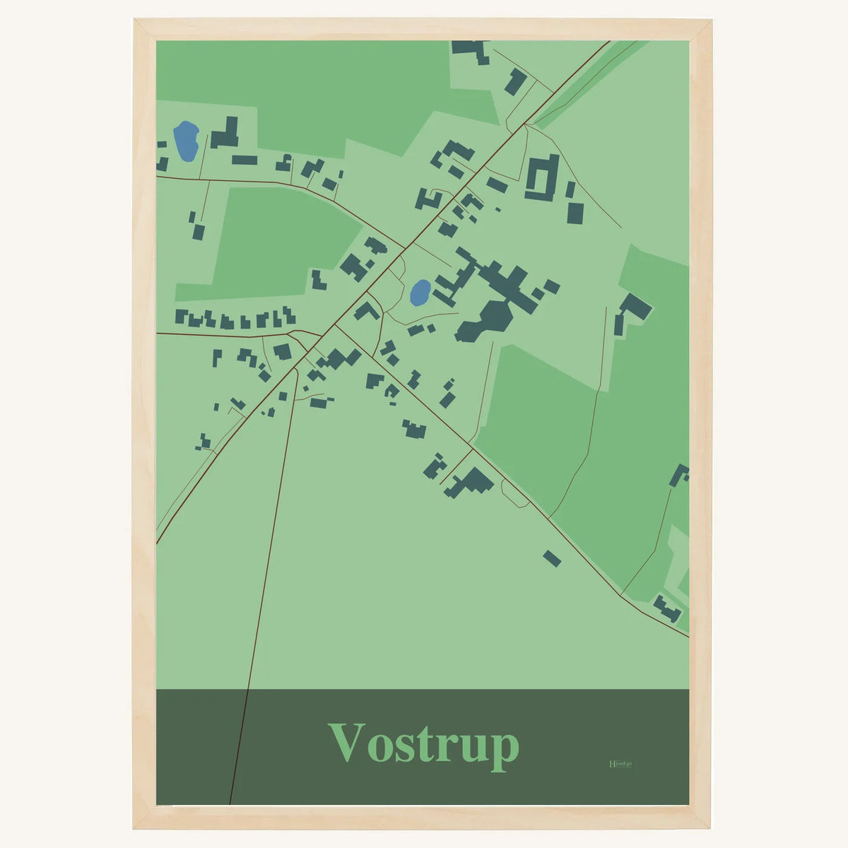 Vostrup plakat – Firkantet 2026 – Lys pastel grøn