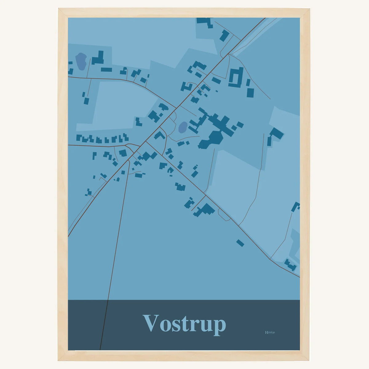 Vostrup plakat – Firkantet 2026 – Lys pastel blå