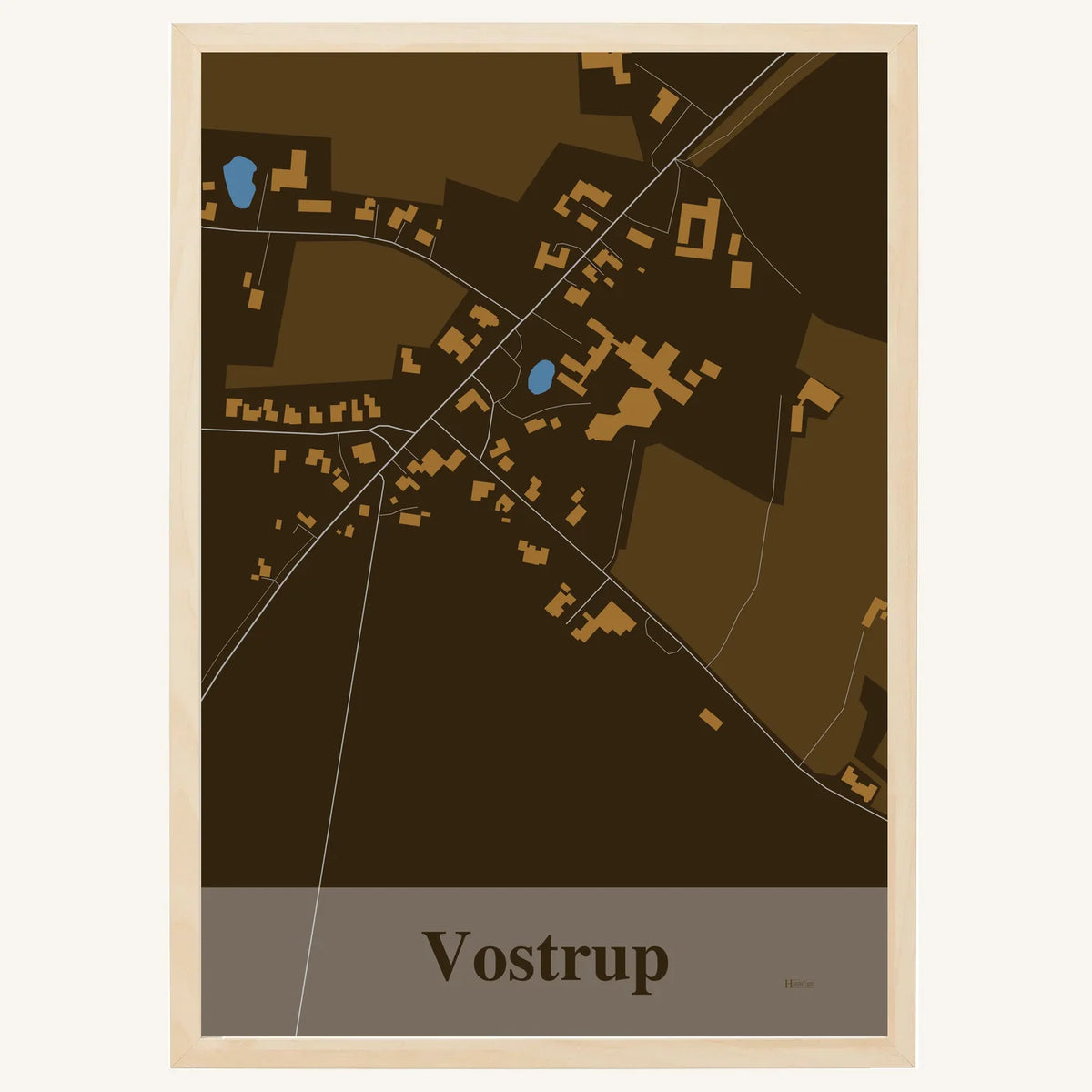 Vostrup plakat – Firkantet 2026 – Mørk brun