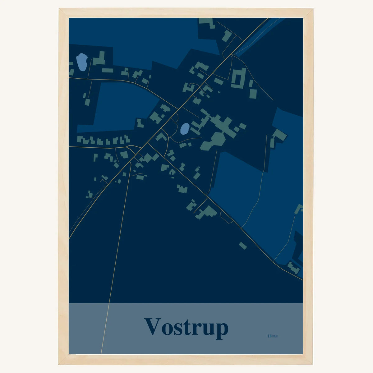 Vostrup plakat – Firkantet 2026 – Mørk blå