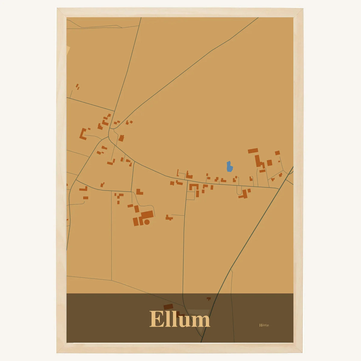 Ellum plakat – Firkantet 2026 – Lys pastel brun