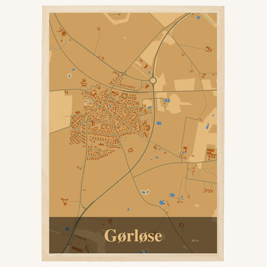 Gørløse Plakat – Lys pastel brun