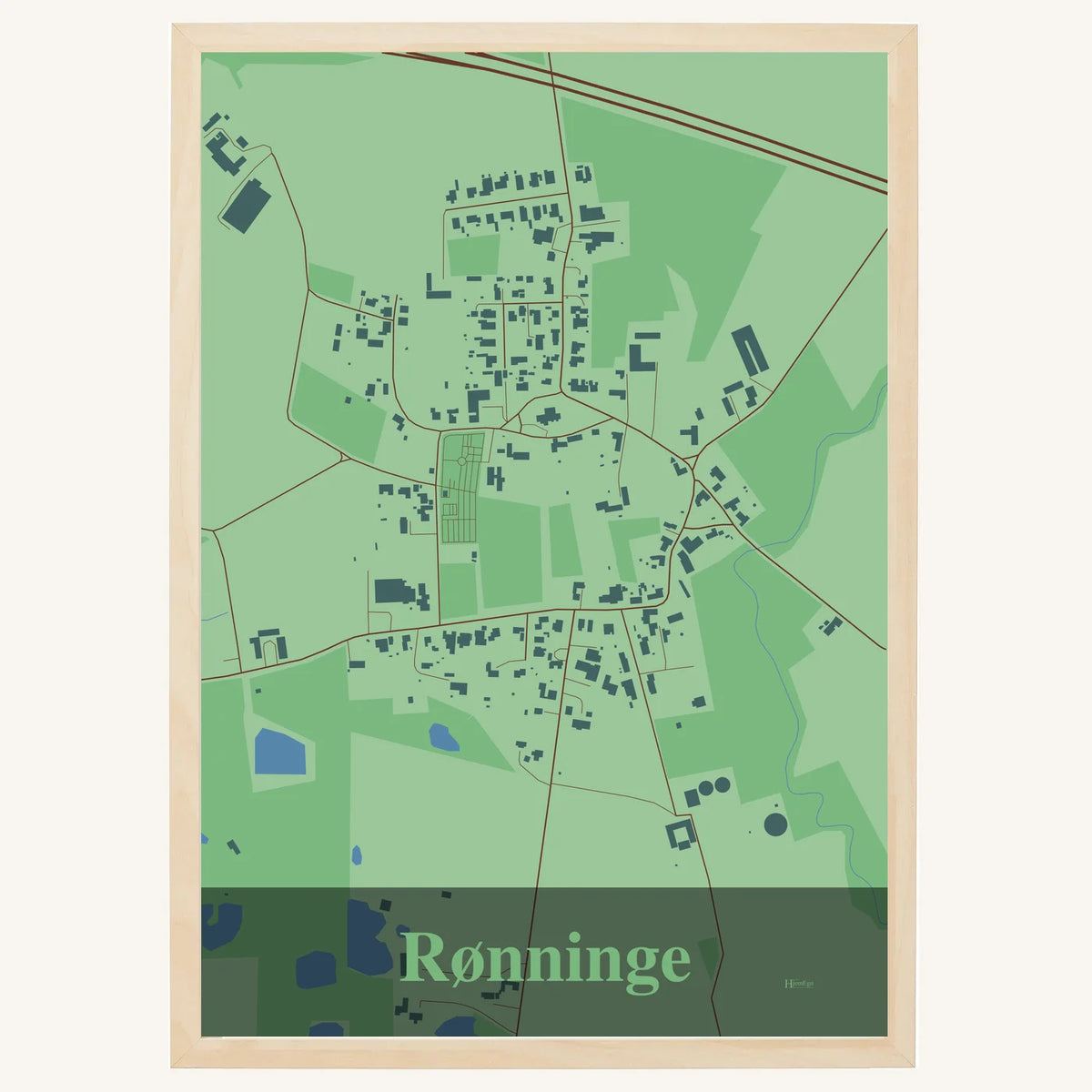 Rønninge plakat – Firkantet 2026 – Lys pastel grøn