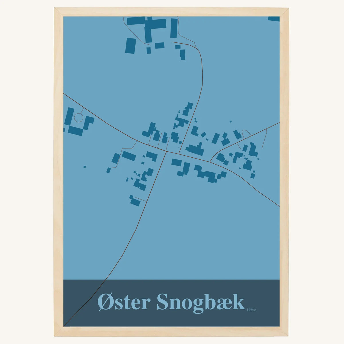 Øster Snogbæk plakat – Firkantet 2026 – Lys pastel blå