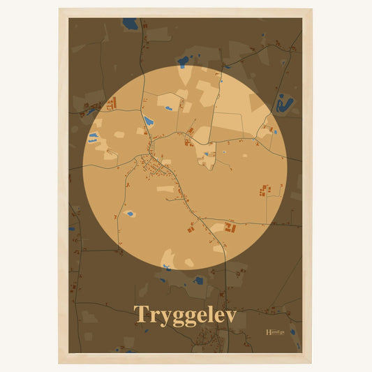 Tryggelev plakat – Centrum 2026 – Lys pastel brun
