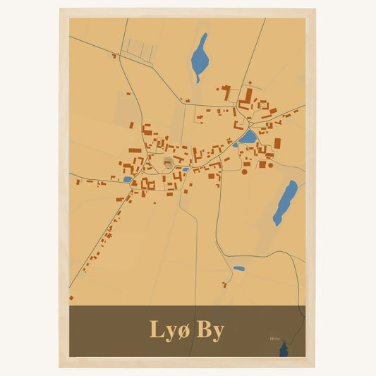 Lyø By plakat – Firkantet 2026 – Lys pastel brun