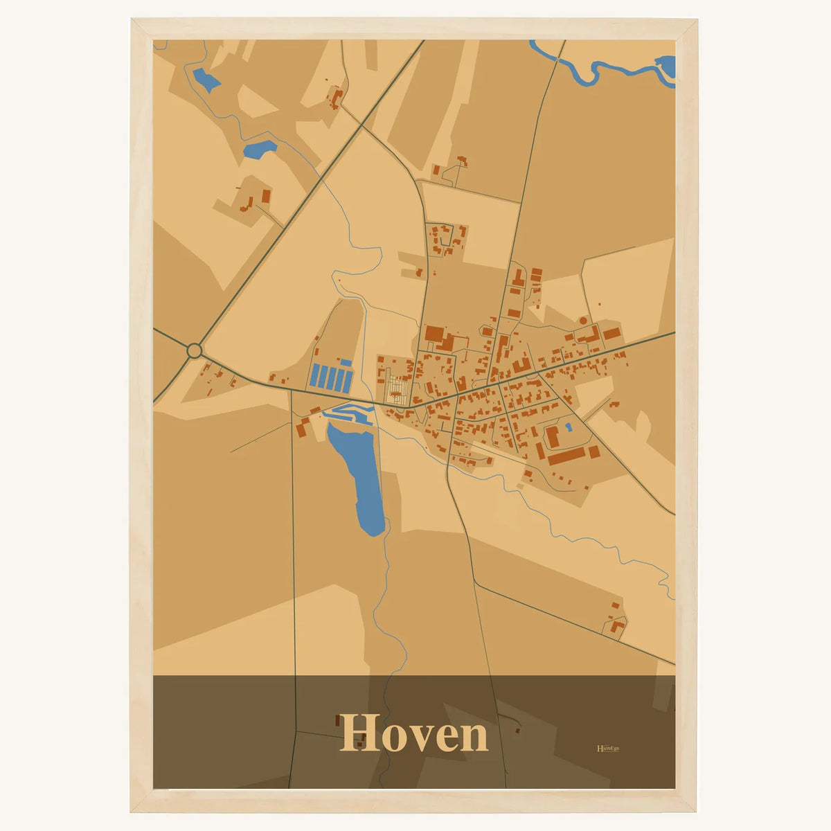 Hoven plakat – Firkantet 2026 – Lys pastel brun