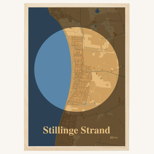 Stillinge Strand Plakat – Lys pastel brun