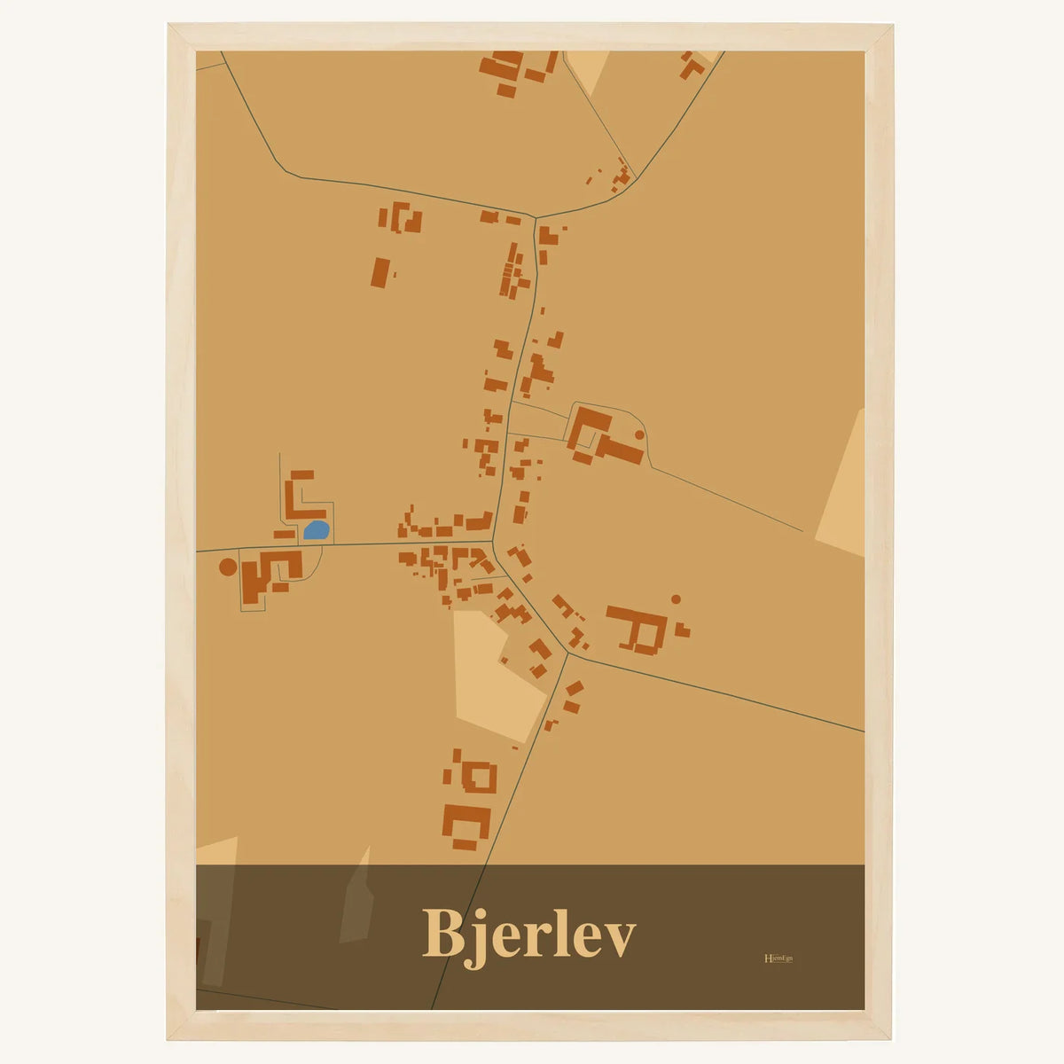 Bjerlev plakat – Firkantet 2026 – Lys pastel brun
