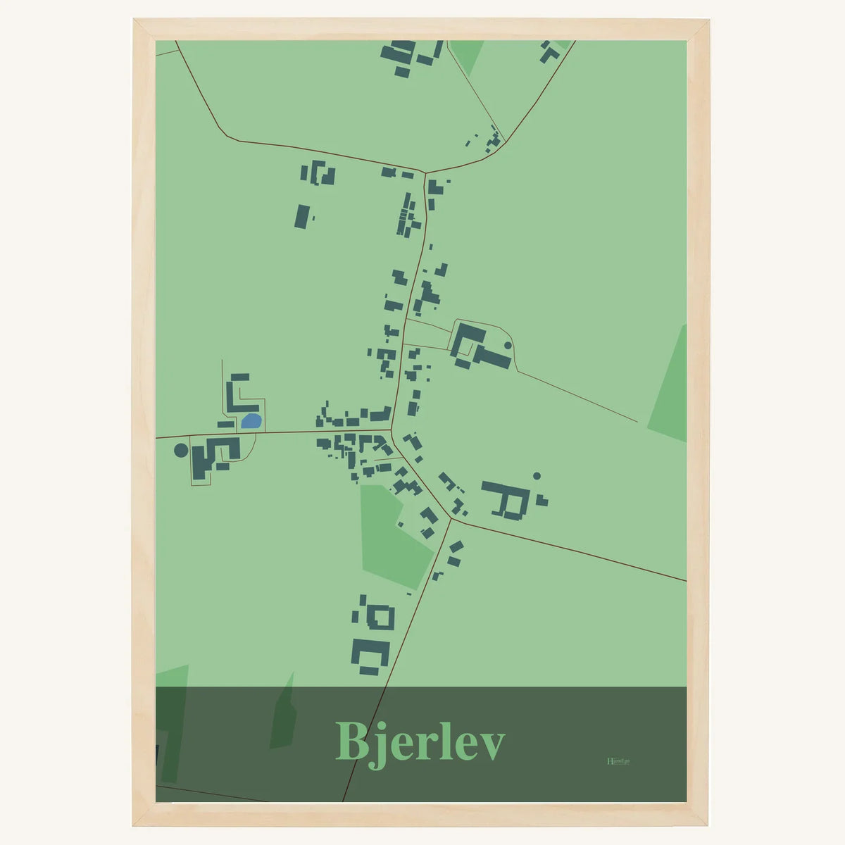Bjerlev plakat – Firkantet 2026 – Lys pastel grøn