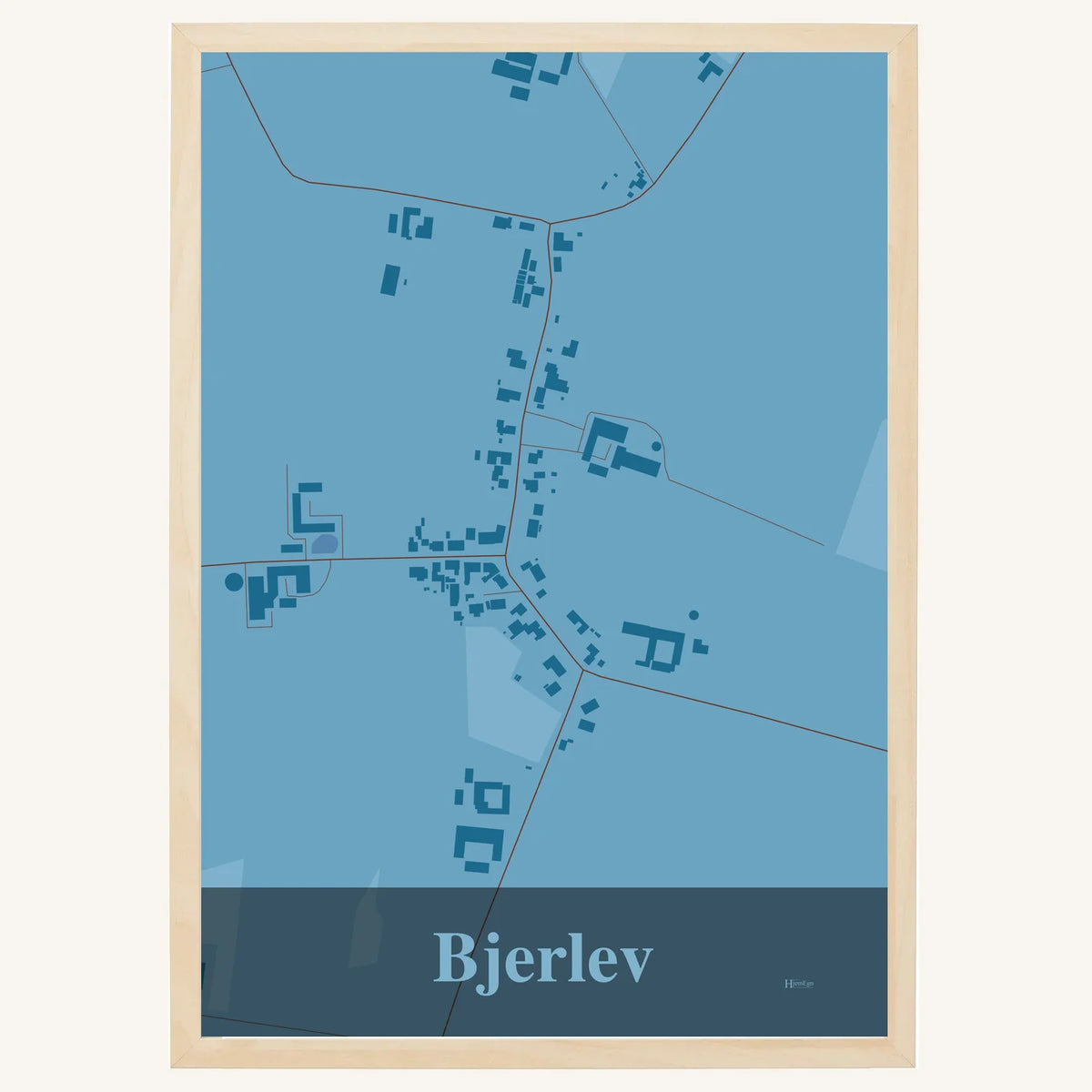 Bjerlev plakat – Firkantet 2026 – Lys pastel blå