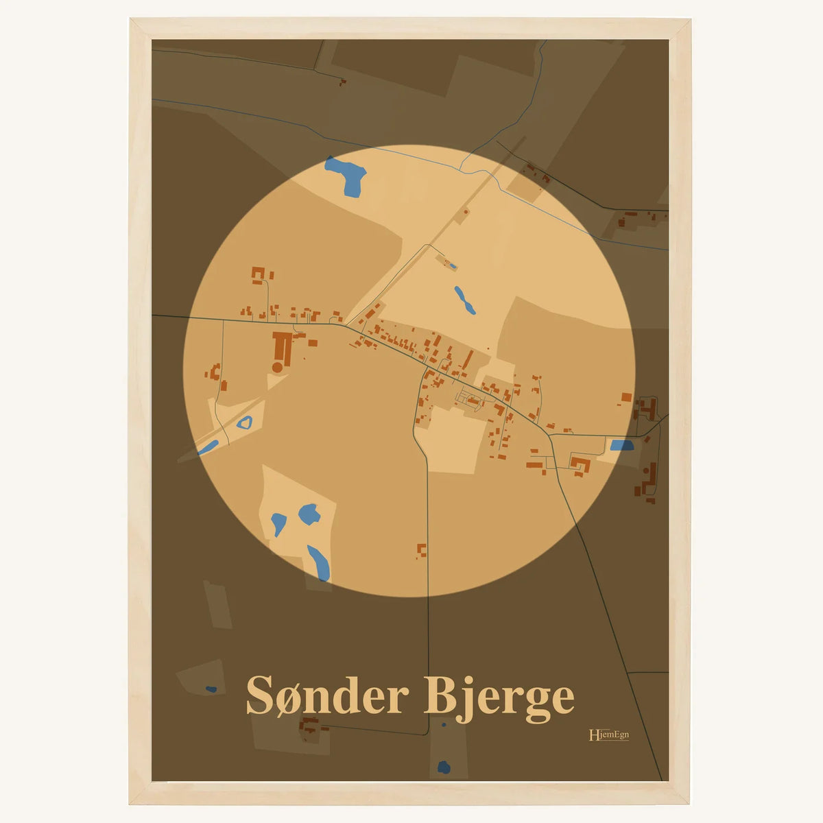 Sønder Bjerge plakat – Centrum 2026 – Lys pastel brun