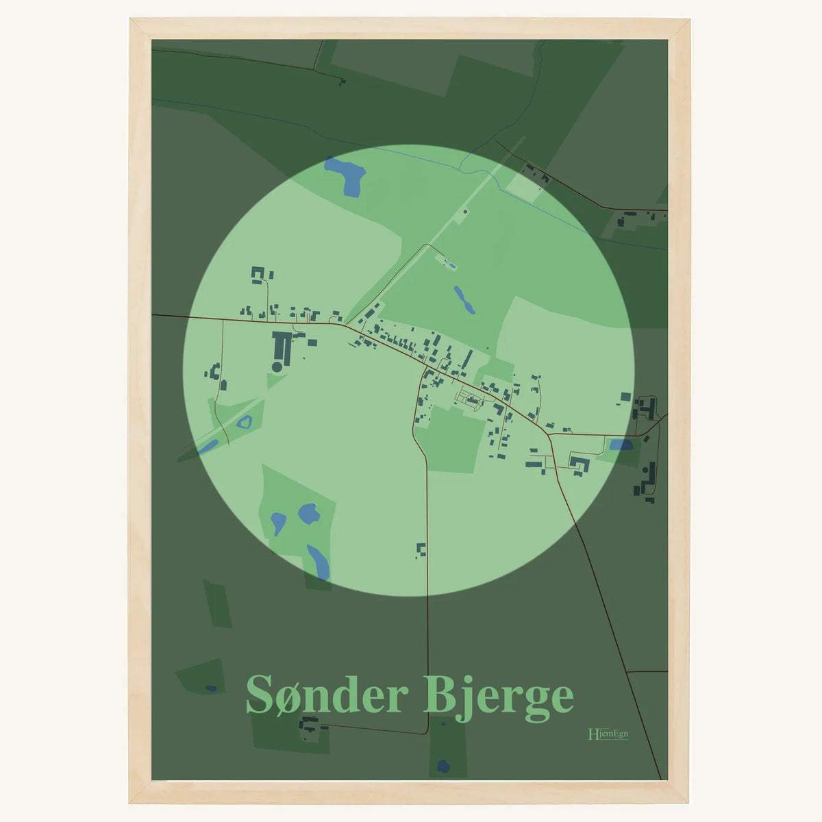 Sønder Bjerge plakat – Centrum 2026 – Lys pastel grøn
