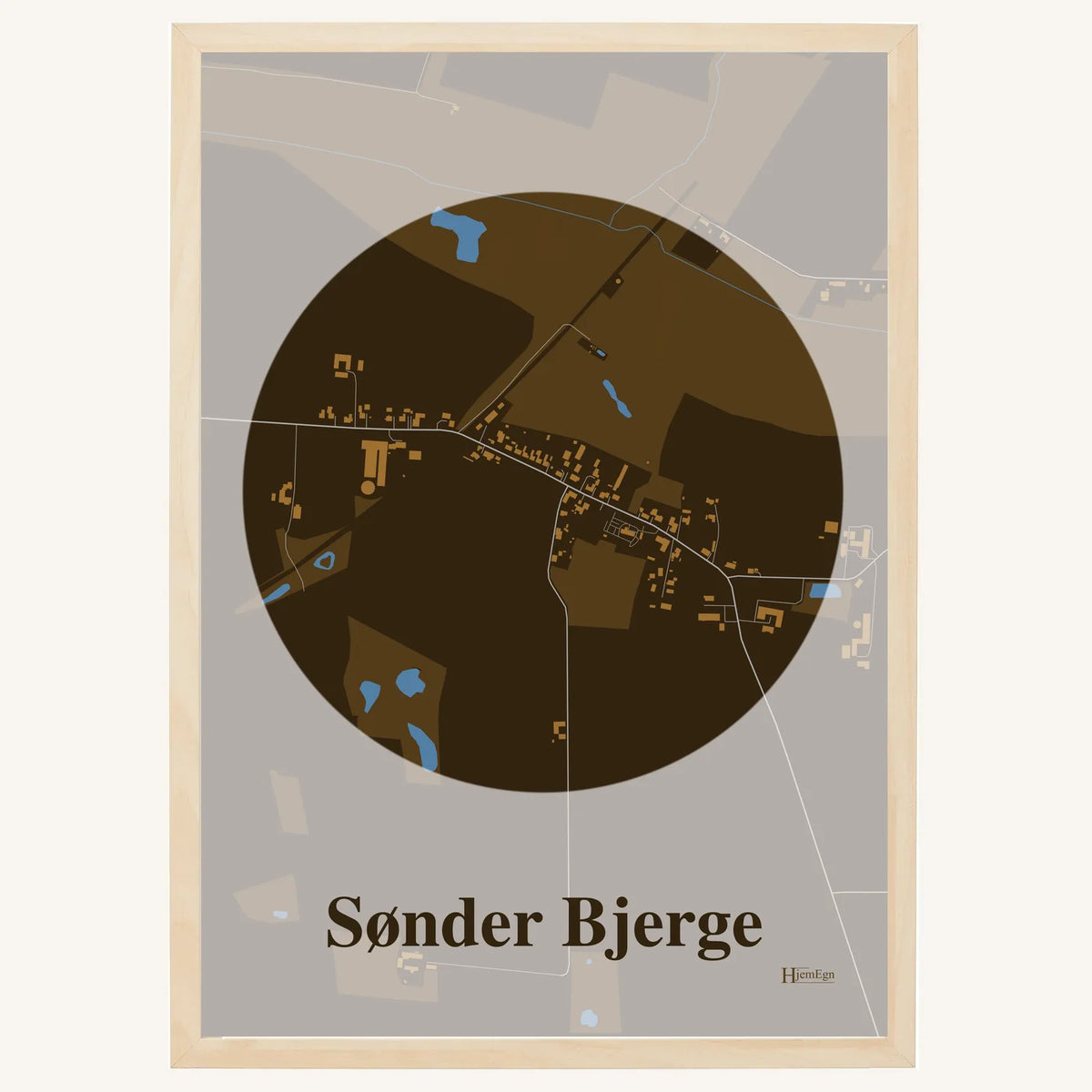 Sønder Bjerge plakat – Centrum 2026 – Mørk brun