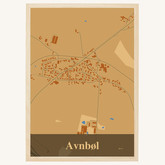 Avnbøl Plakat – Lys pastel brun