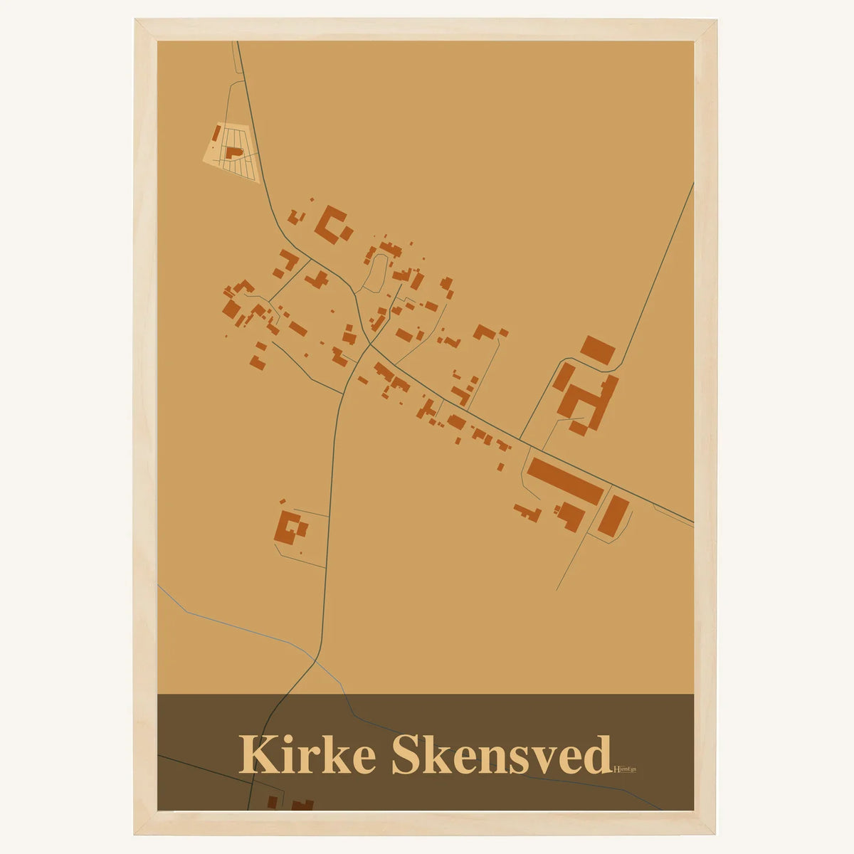 Kirke Skensved plakat – Firkantet 2026 – Lys pastel brun