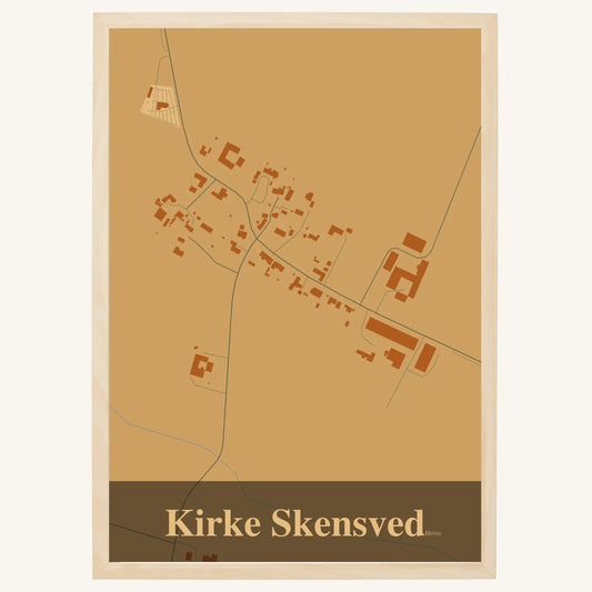 Kirke Skensved plakat – Firkantet 2026 – Lys pastel brun