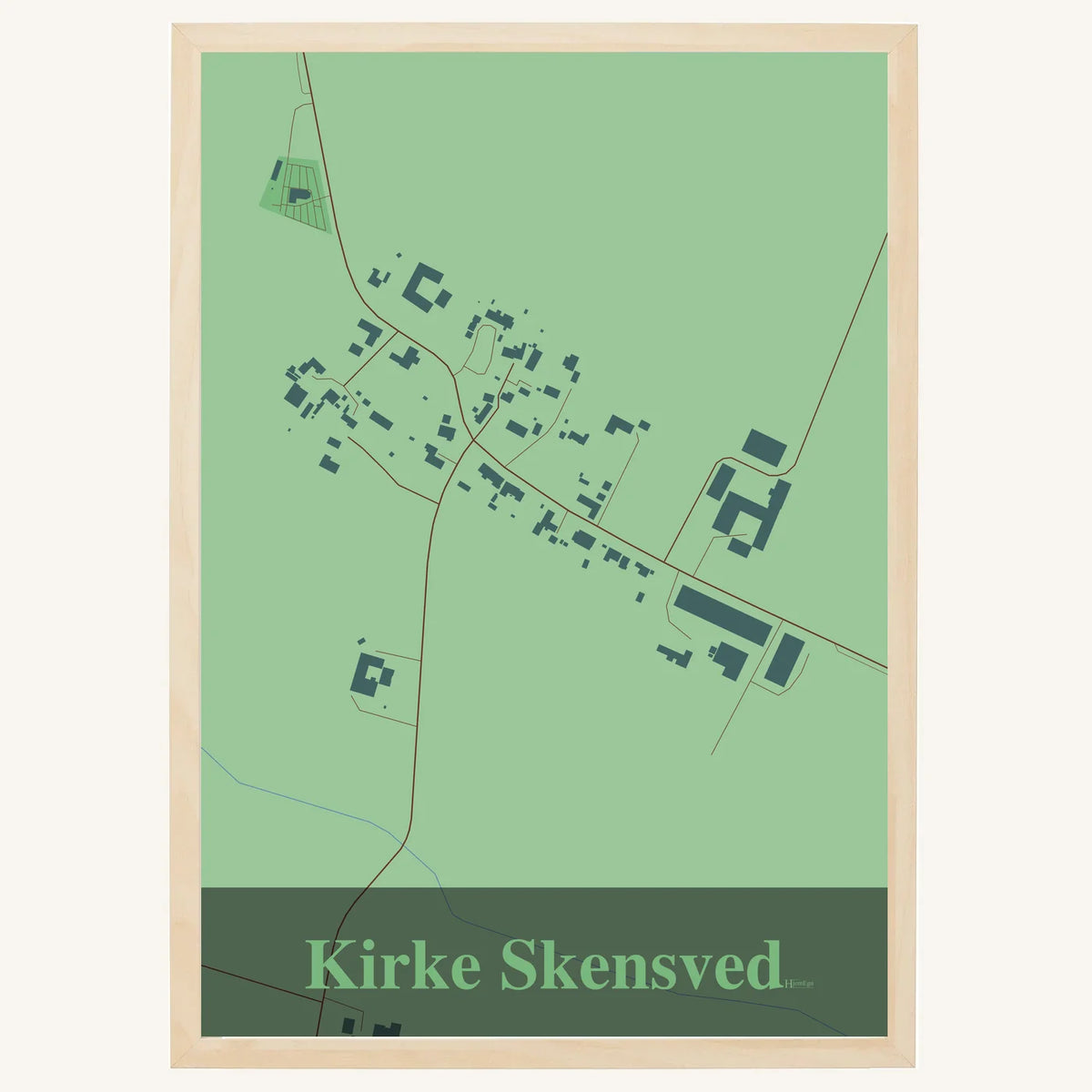 Kirke Skensved plakat – Firkantet 2026 – Lys pastel grøn