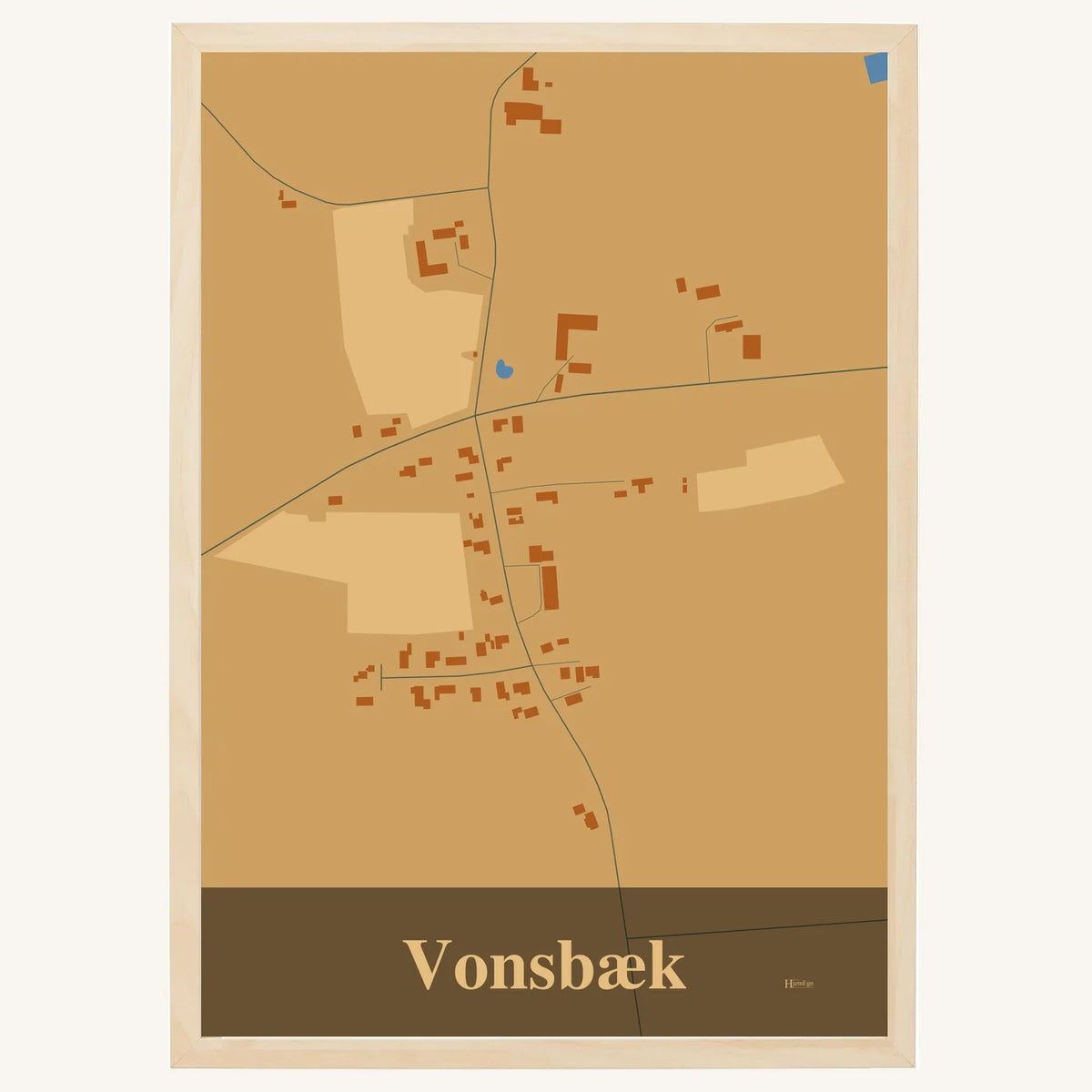 Vonsbæk plakat – Firkantet 2026 – Lys pastel brun