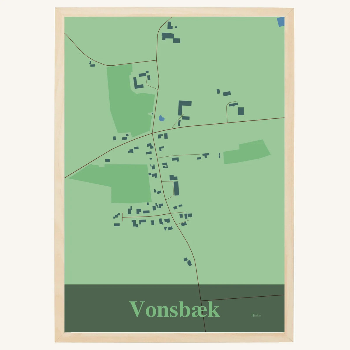 Vonsbæk plakat – Firkantet 2026 – Lys pastel grøn