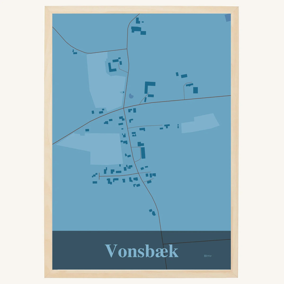 Vonsbæk plakat – Firkantet 2026 – Lys pastel blå