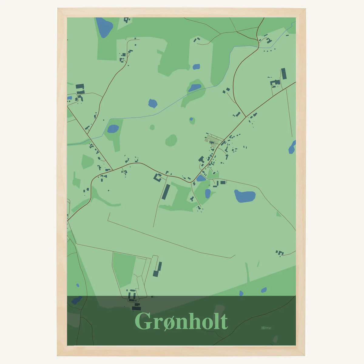 Grønholt plakat – Firkantet 2026 – Lys pastel grøn