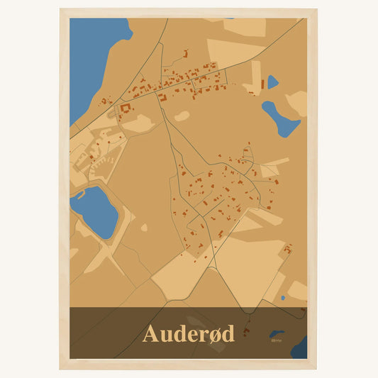 Auderød plakat – Firkantet 2026 – Lys pastel brun
