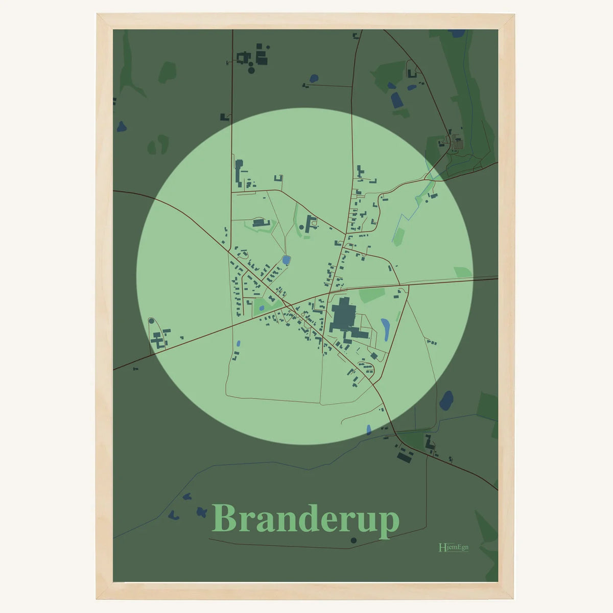 Branderup plakat – Centrum 2026 – Lys pastel grøn