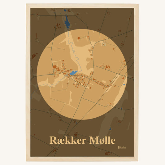Rækker Mølle Plakat – Lys pastel brun