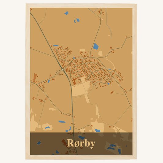 Rørby Plakat – Lys pastel brun