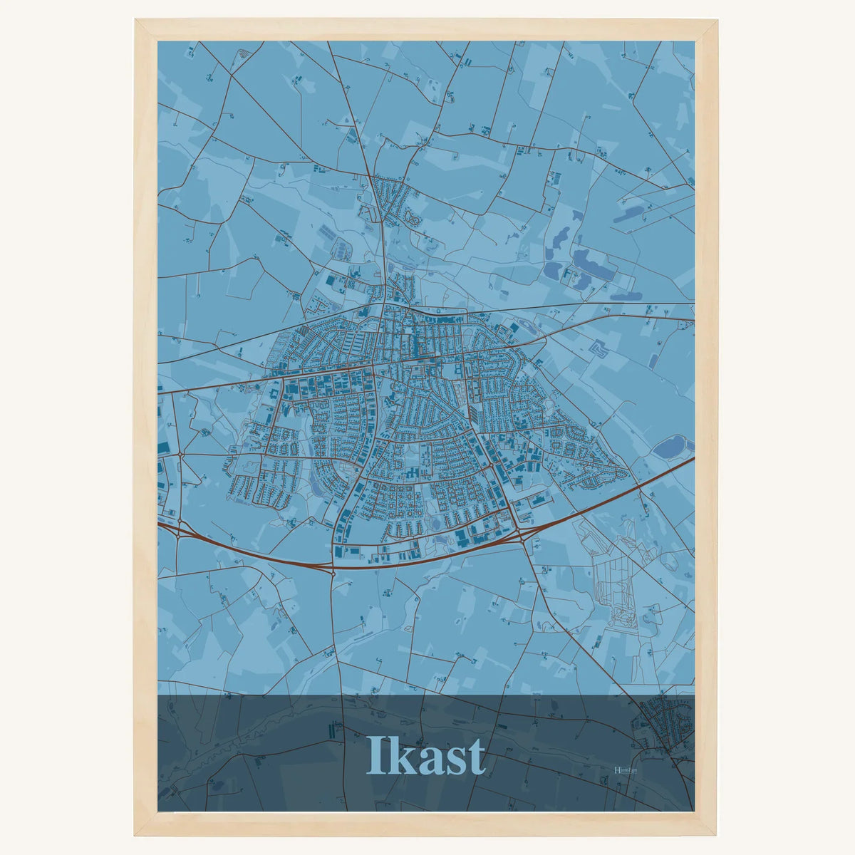 Ikast plakat – Firkantet 2026 – Lys pastel blå