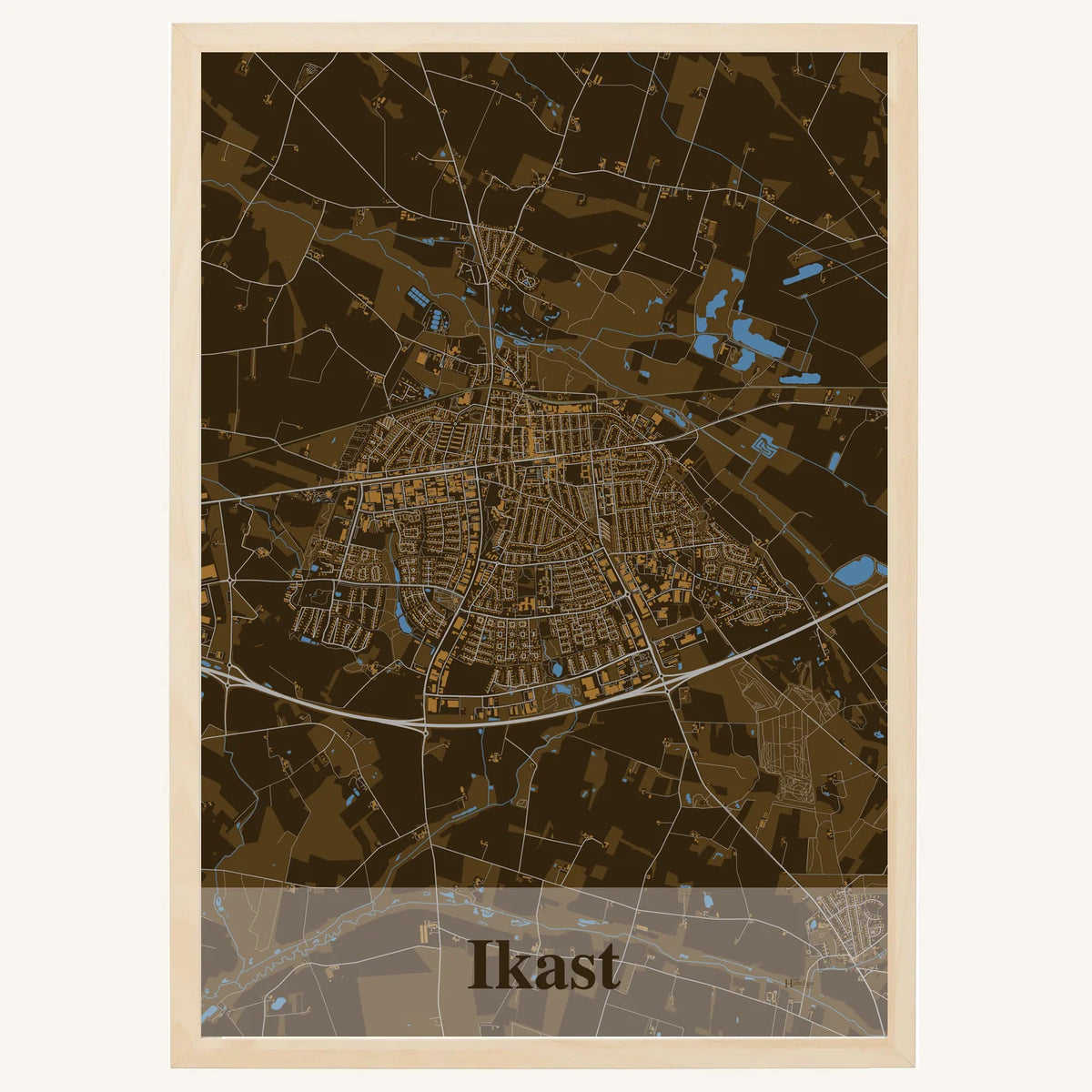 Ikast plakat – Firkantet 2026 – Mørk brun