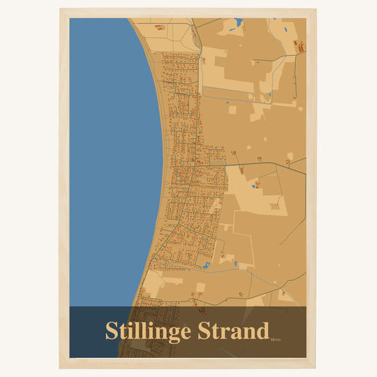 Stillinge Strand Plakat – Lys pastel brun