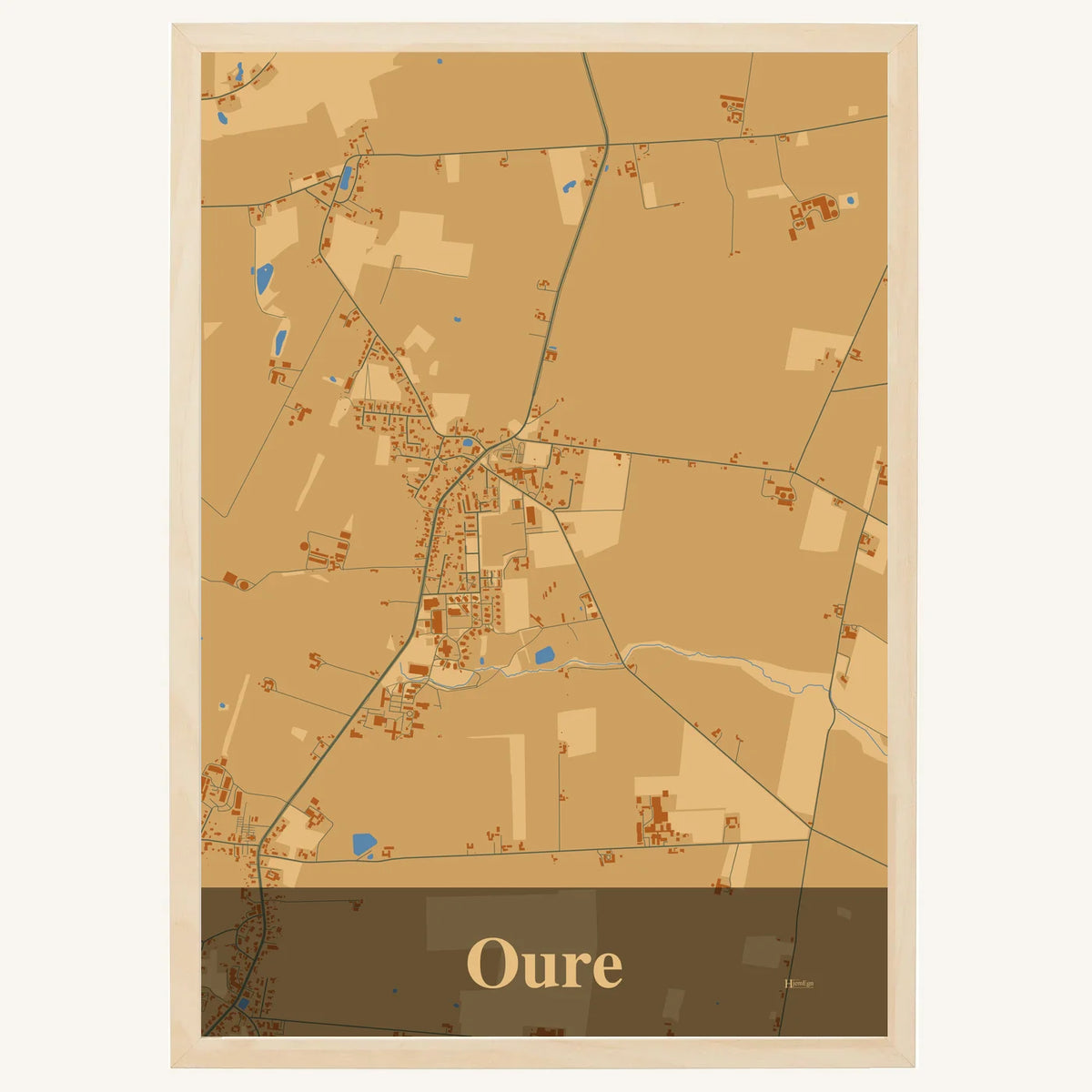 Oure plakat – Firkantet 2026 – Lys pastel brun
