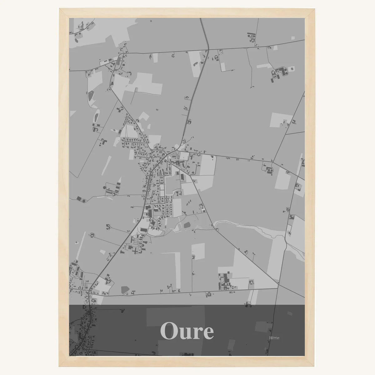 Oure plakat – Firkantet 2026 – Lys pastel grå