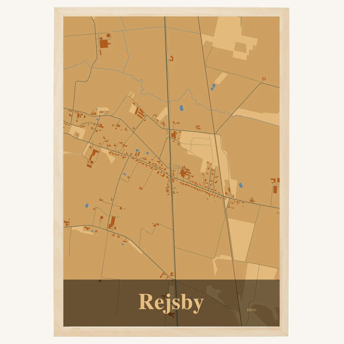 Rejsby plakat – Firkantet 2026 – Lys pastel brun