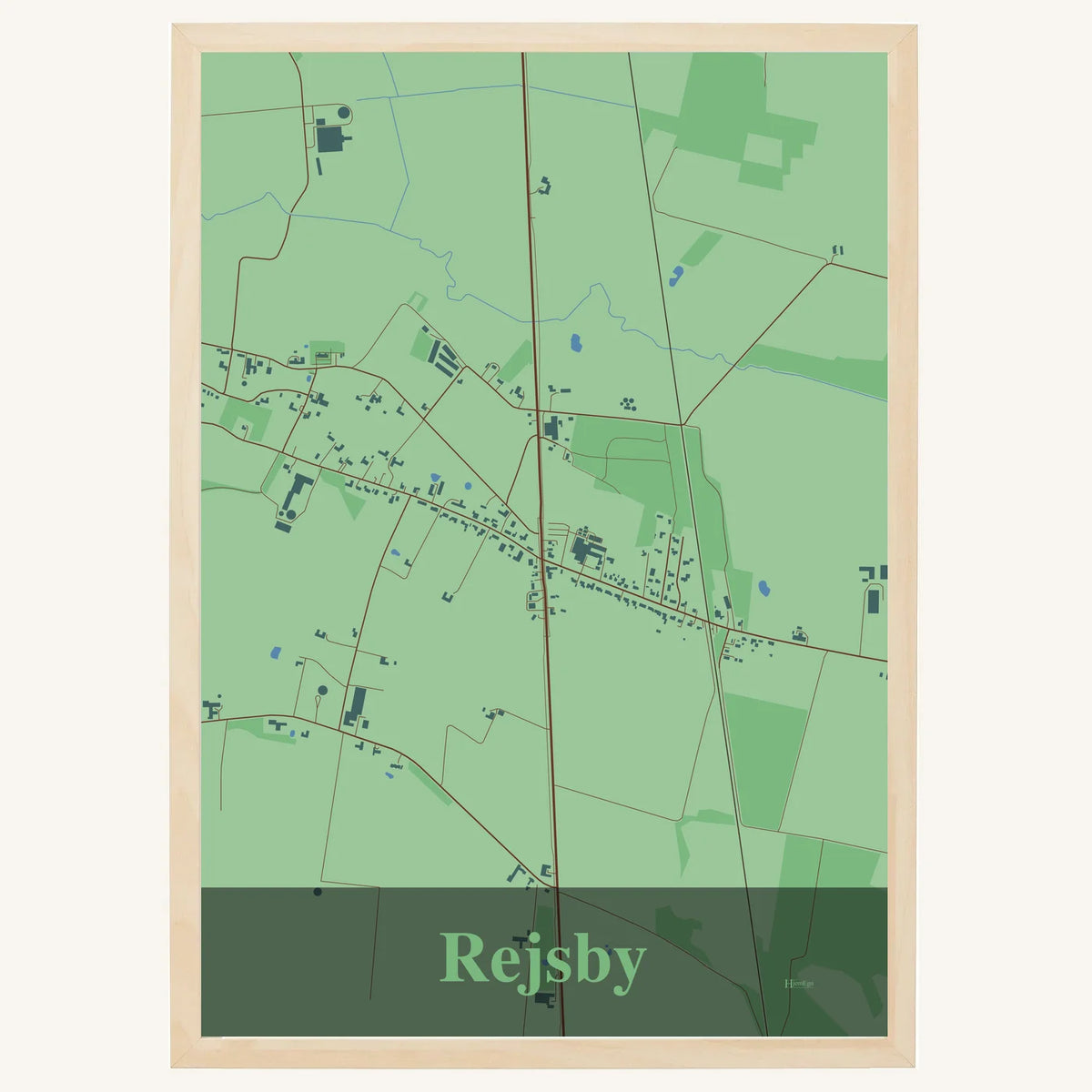 Rejsby plakat – Firkantet 2026 – Lys pastel grøn