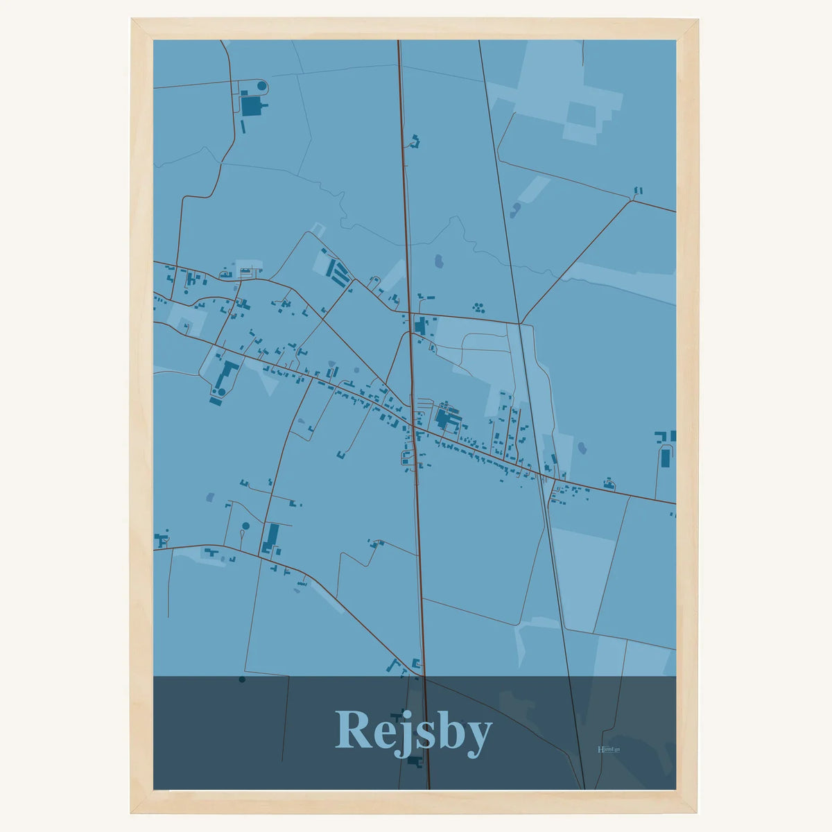 Rejsby plakat – Firkantet 2026 – Lys pastel blå