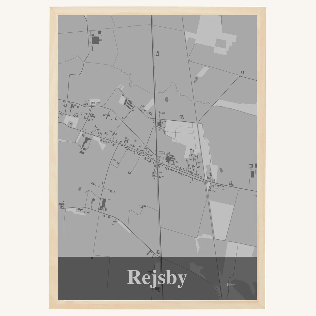 Rejsby plakat – Firkantet 2026 – Lys pastel grå