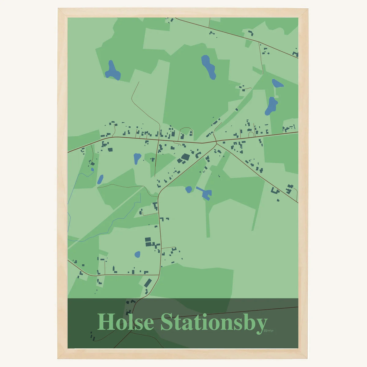 Holse Stationsby plakat – Firkantet 2026 – Lys pastel grøn