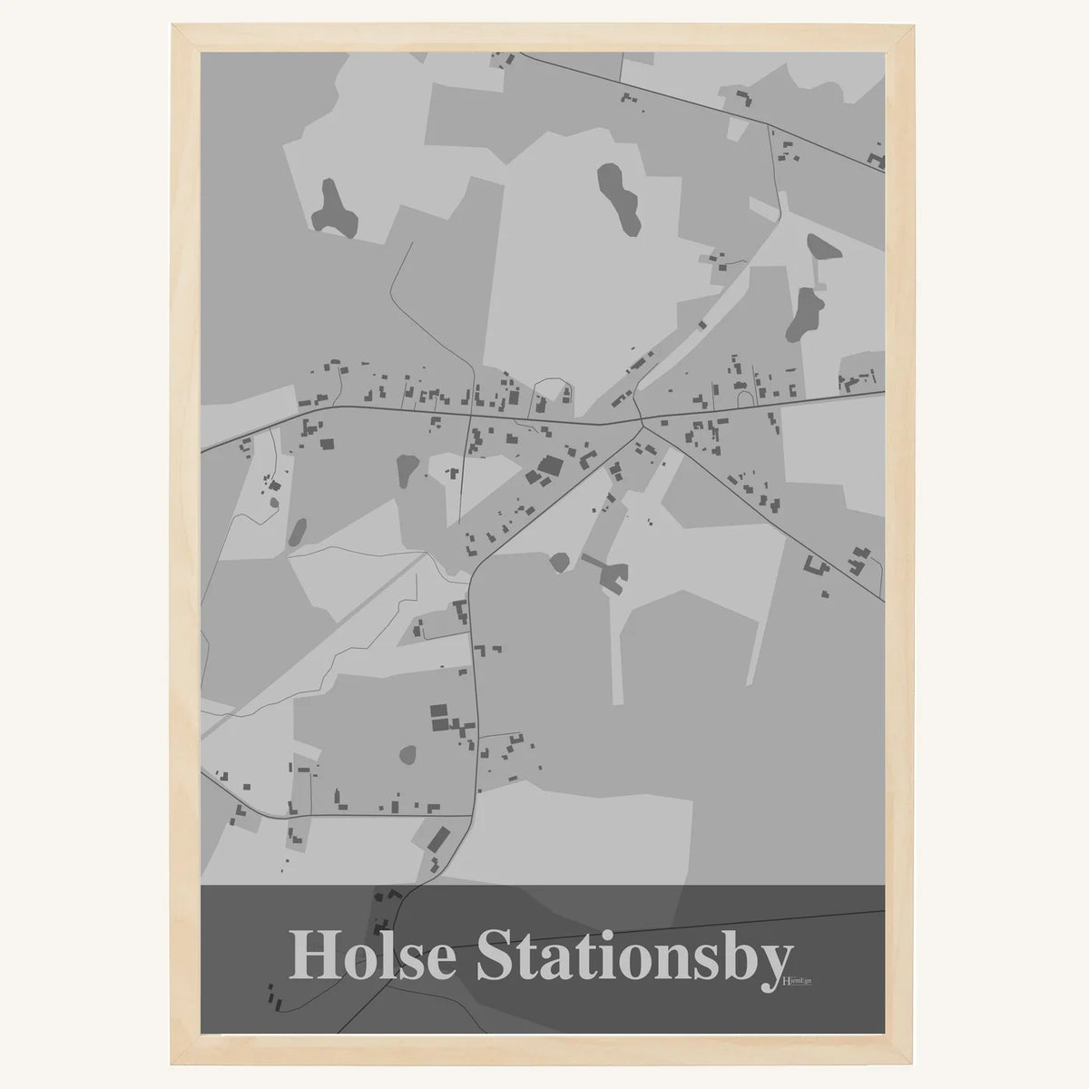 Holse Stationsby plakat – Firkantet 2026 – Lys pastel grå
