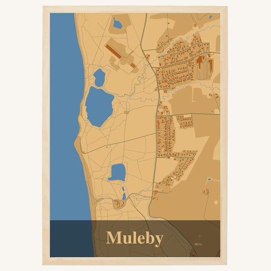 Muleby plakat – Firkantet 2026 – Lys pastel brun