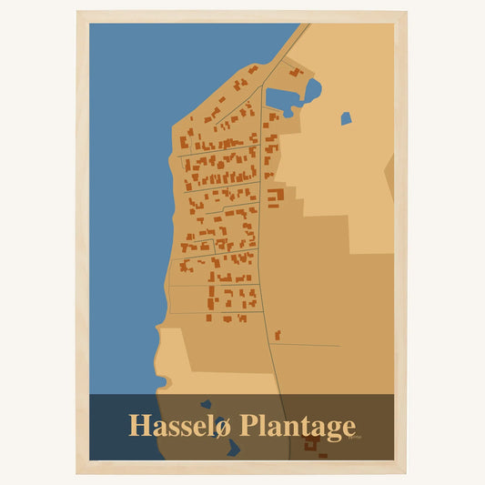Hasselø Plantage plakat – Firkantet 2026 – Lys pastel brun
