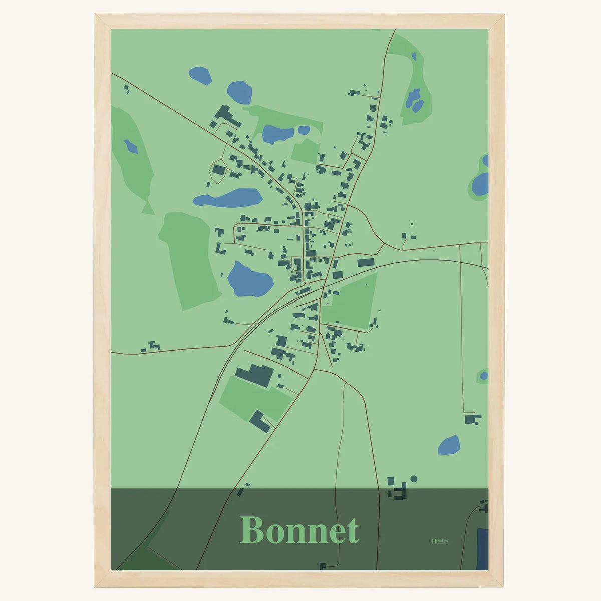 Bonnet plakat – Firkantet 2026 – Lys pastel grøn