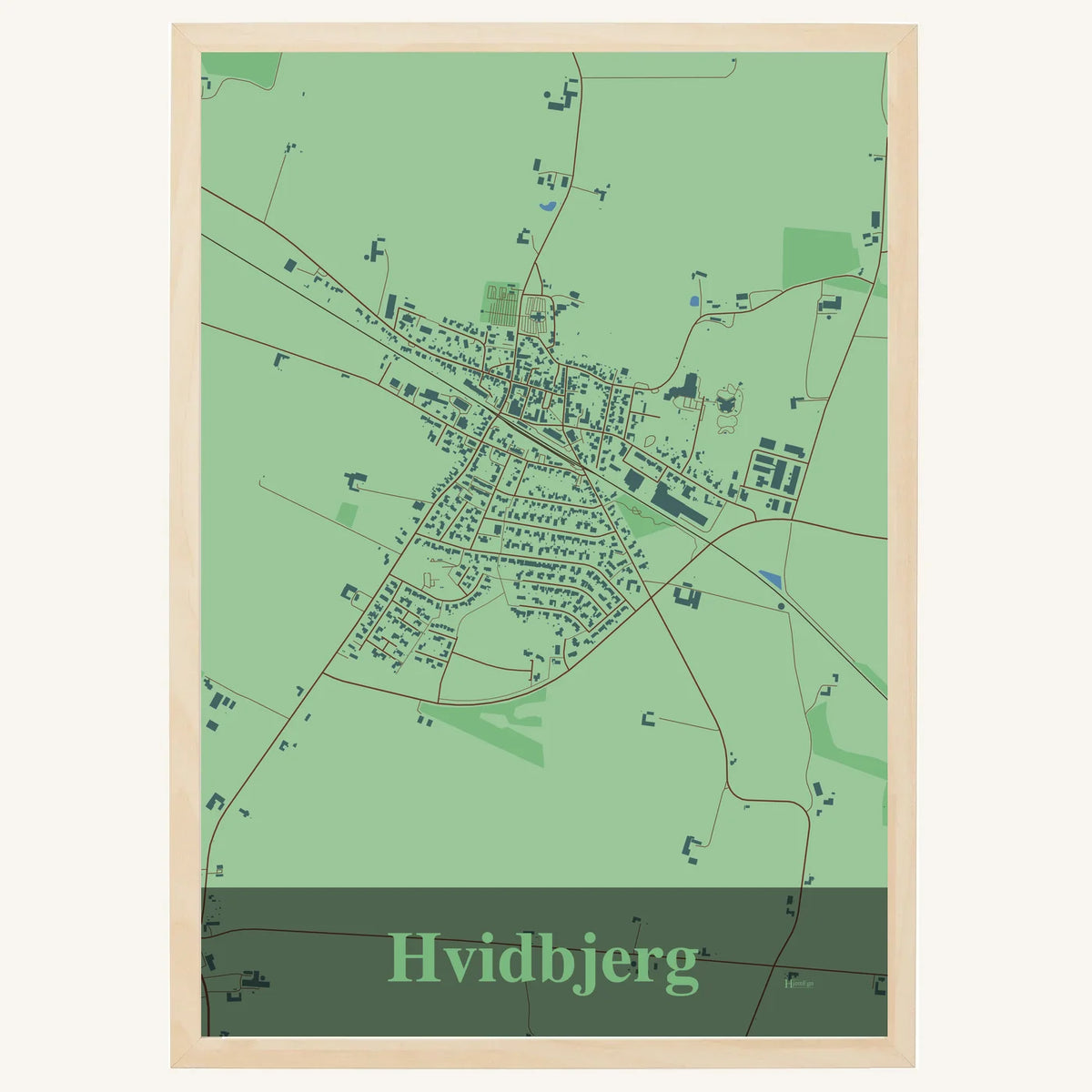 Hvidbjerg plakat – Firkantet 2026 – Lys pastel grøn