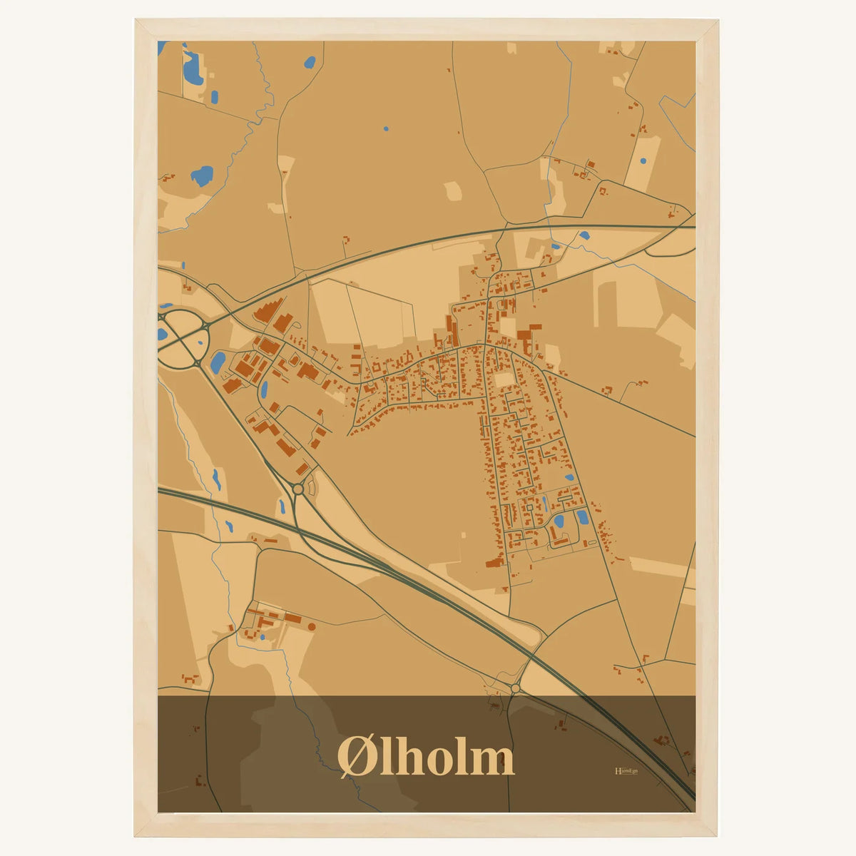 Ølholm plakat – Firkantet 2026 – Lys pastel brun